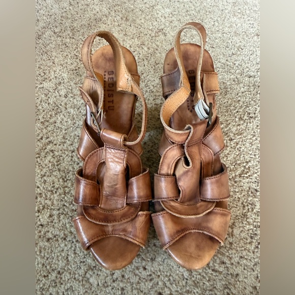 Bed Stu Shoes - Bed Stu Melissa Brown Leather Sandals Size 10 Boho Summer Wooden